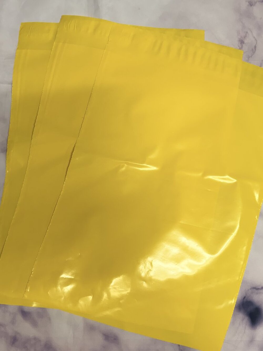 25 10x13 yellow designer poly mailer